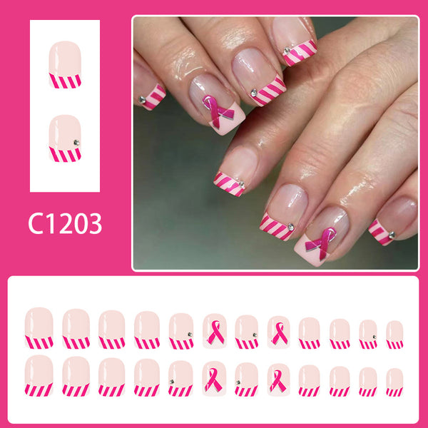 12 Sizes-24 Pcs Press On Nails C1203