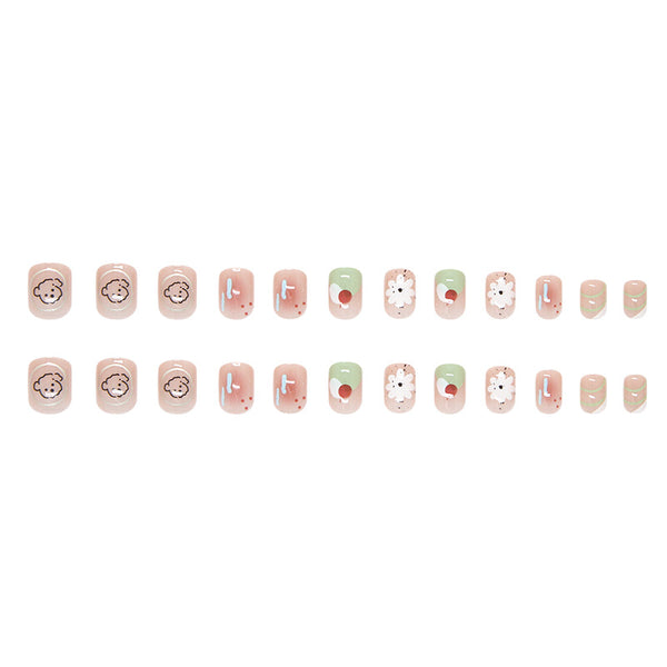 12 Sizes-24 Pcs Press On Nails R933