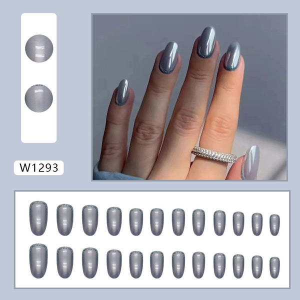 12 Sizes-24 Pcs Press On Nails W1293