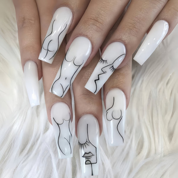 12 Sizes-24 Pcs Press On Nails Y186