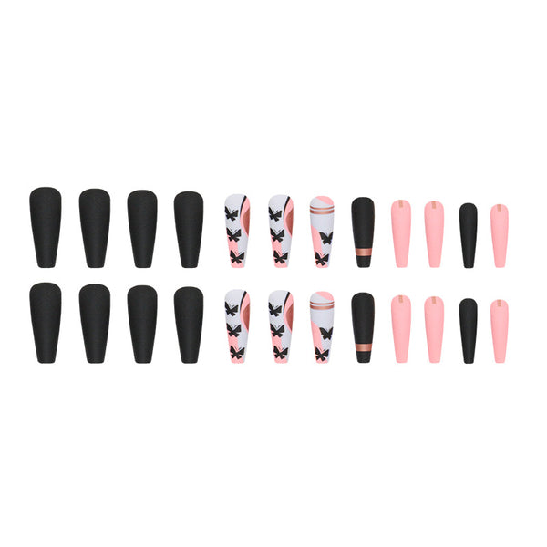 12 Sizes-24 Pcs Press On Nails W813