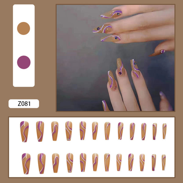 12 Sizes-24 Pcs Press On Nails Z081