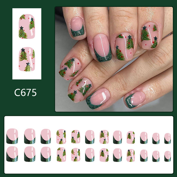 12 Sizes-24 Pcs Press On Nails C675