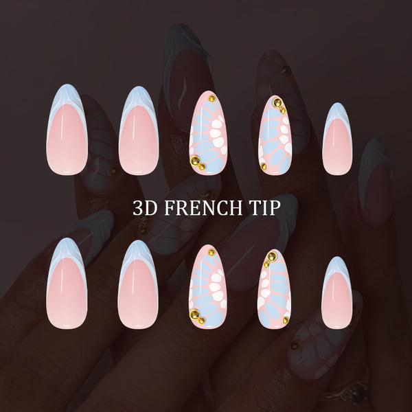 12 Sizes-24 Pcs Press On Nails C1327