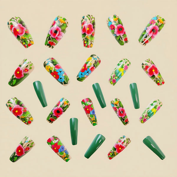 12 Sizes-24 Pcs Press On Nails Y615