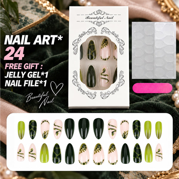 12 Sizes-24 Pcs Press On Nails ZXR-25