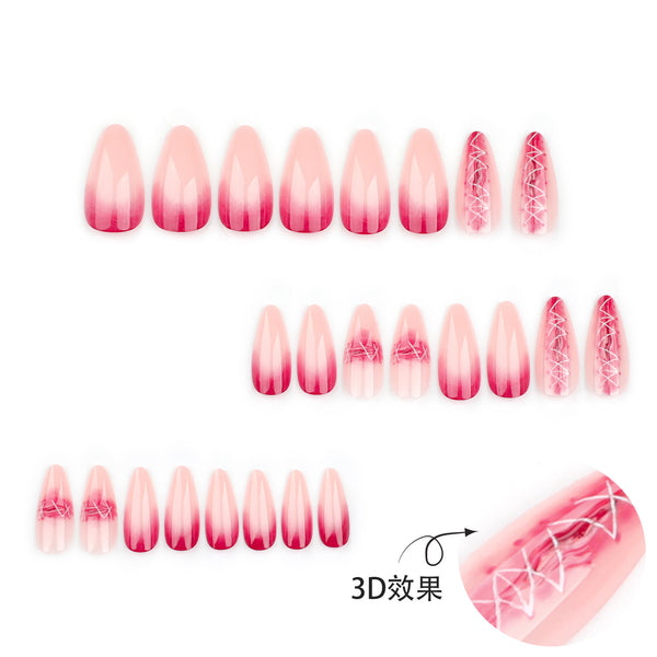 12 Sizes-24 Pcs Press On Nails JP3406