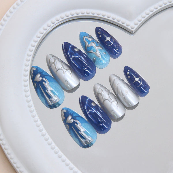 12 Sizes-24 Pcs Press On Nails W2087