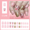 12 Sizes-24 Pcs Press On Nails C1298