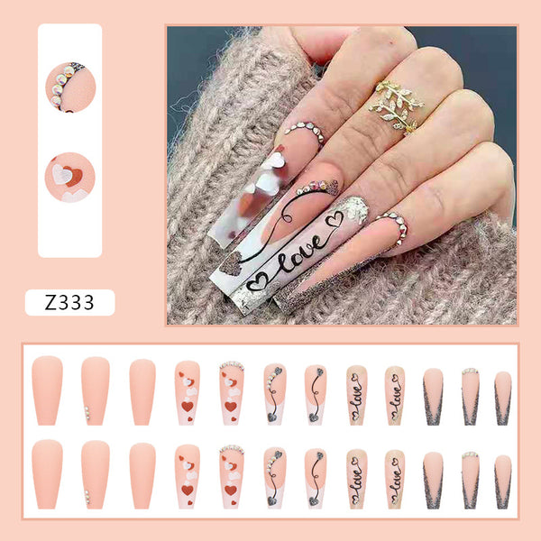 12 Sizes-24 Pcs Press On Nails Z333