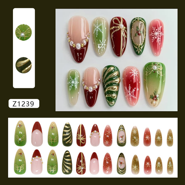 12 Sizes-24 Pcs Press On Nails Z1239