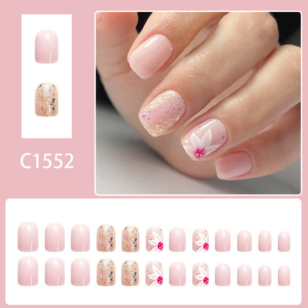 12 Sizes-24 Pcs Press On Nails C1552
