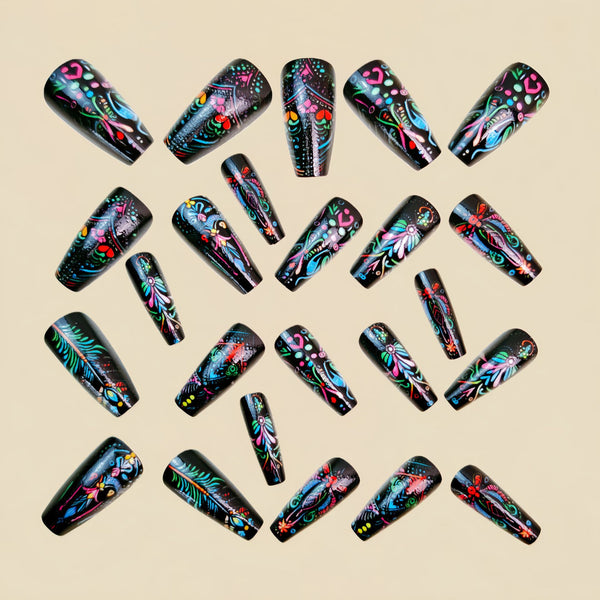 12 Sizes-24 Pcs Press On Nails Y1494