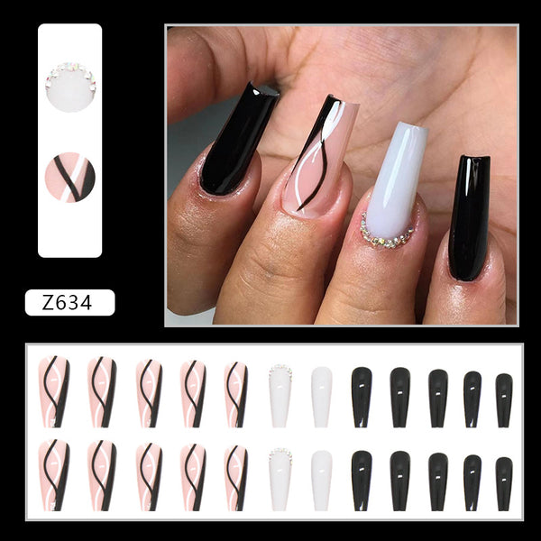 12 Sizes-24 Pcs Press On Nails Z634