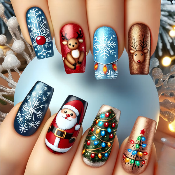 12 Sizes-24 Pcs Press On Nails Y420