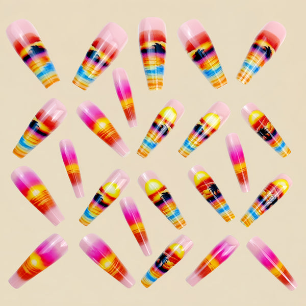 12 Sizes-24 Pcs Press On Nails Y894