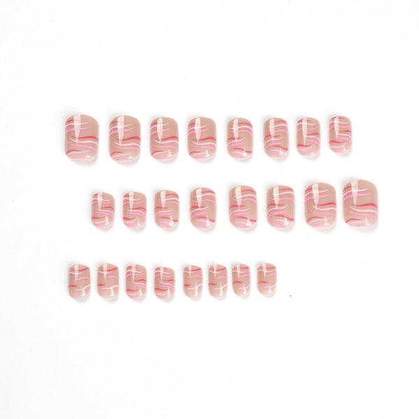 12 Sizes-24 Pcs Press On Nails JP1954