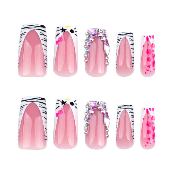 12 Sizes-24 Pcs Press On Nails JP3672