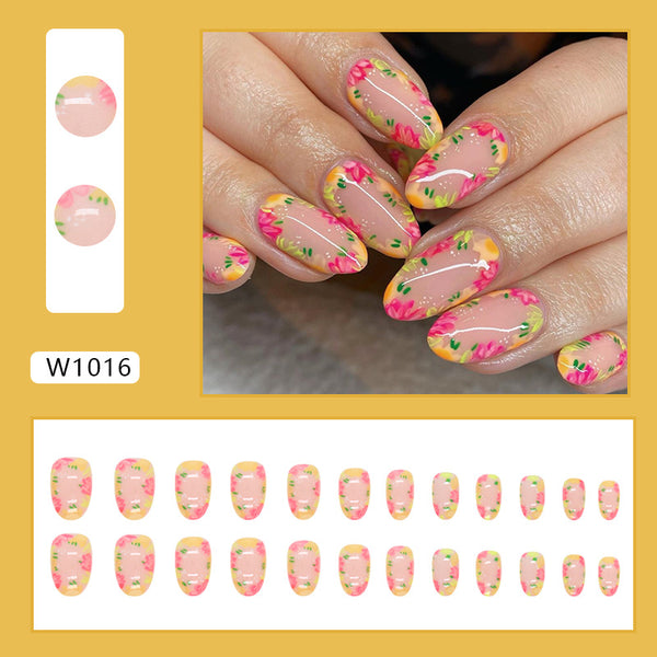 12 Sizes-24 Pcs Press On Nails W1016