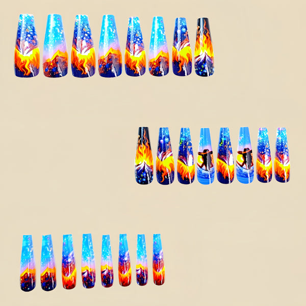 12 Sizes-24 Pcs Press On Nails Y449