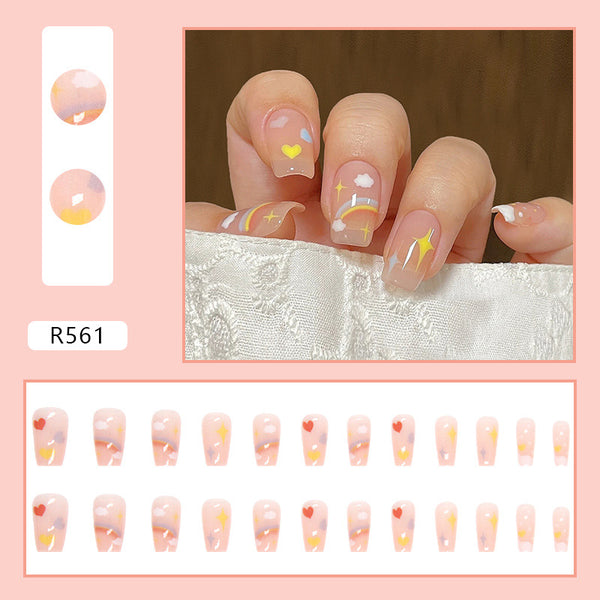 12 Sizes-24 Pcs Press On Nails R561