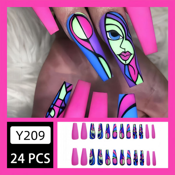 12 Sizes-24 Pcs Press On Nails Y209