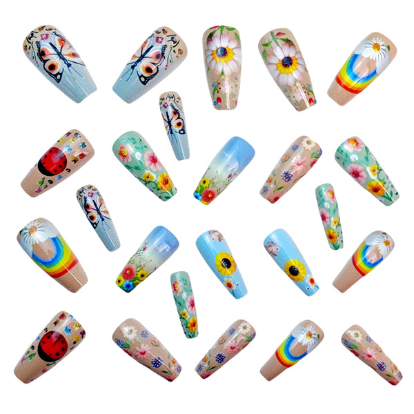 12 Sizes-24 Pcs Press On Nails Y966