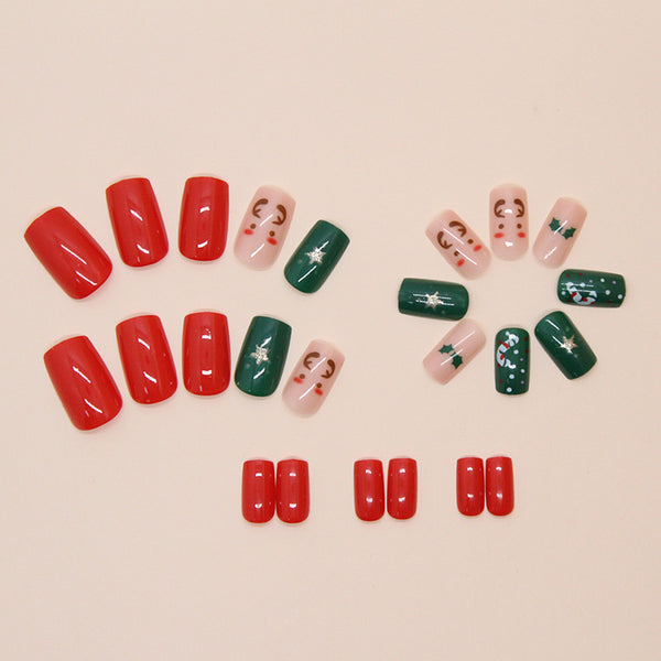 12 Sizes-24 Pcs Press On Nails W1821