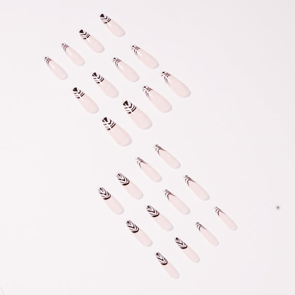 12 Sizes-24 Pcs Press On Nails JP1402