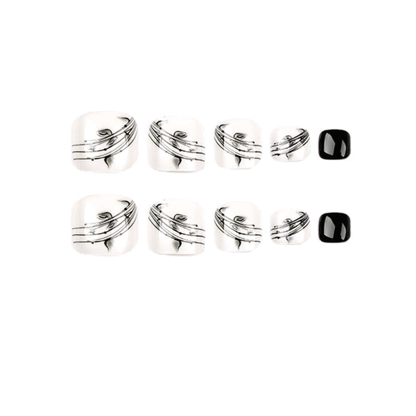12 Sizes-24 Pcs Press On Nails JP1654