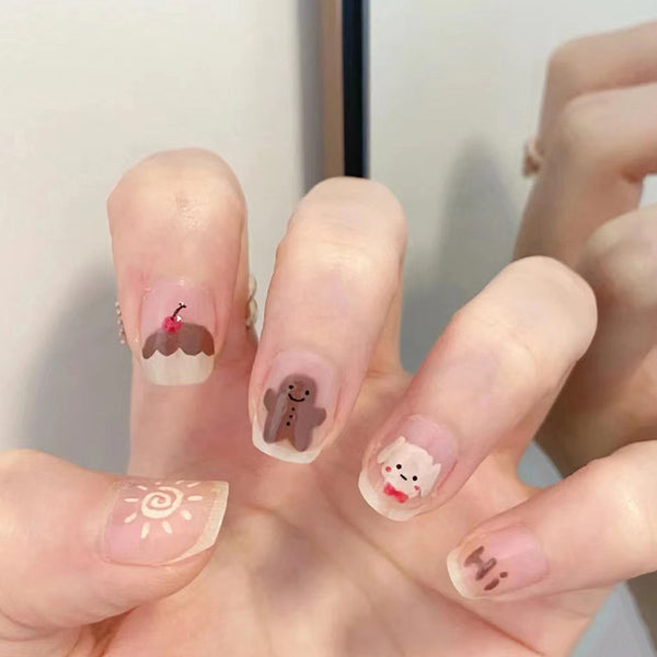 12 Sizes-24 Pcs Press On Nails R606