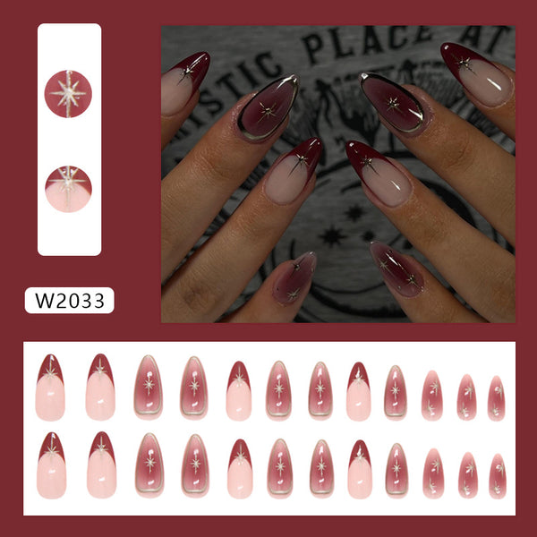 12 Sizes-24 Pcs Press On Nails W2033