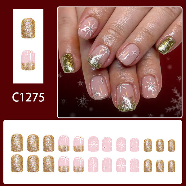 12 Sizes-24 Pcs Press On Nails C1275