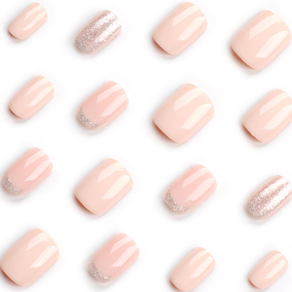 Pink Short Square Press on Nails