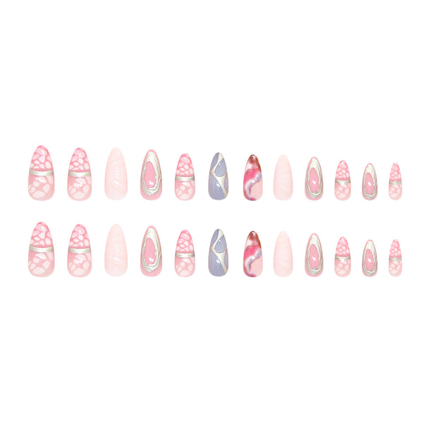 12 Sizes-24 Pcs Press On Nails W2034
