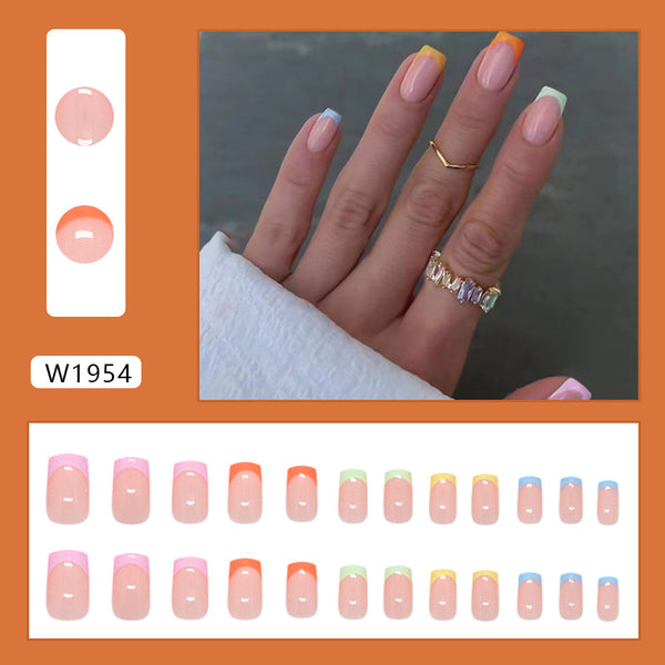 12 Sizes-24 Pcs Press On Nails W1954