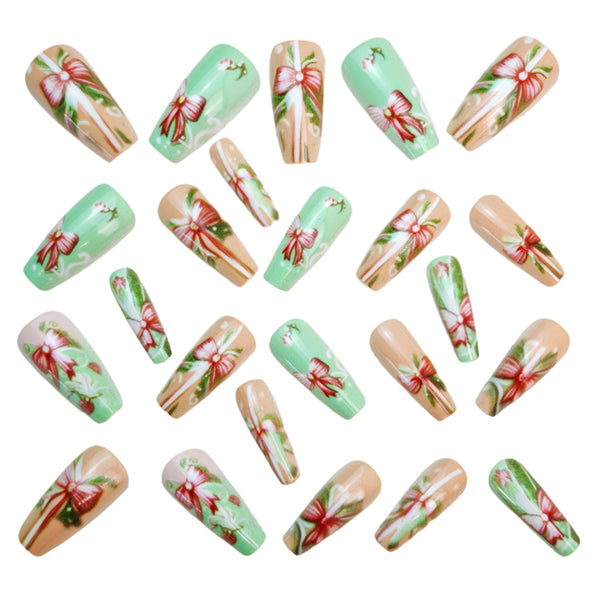 12 Sizes-24 Pcs Press On Nails Y1254