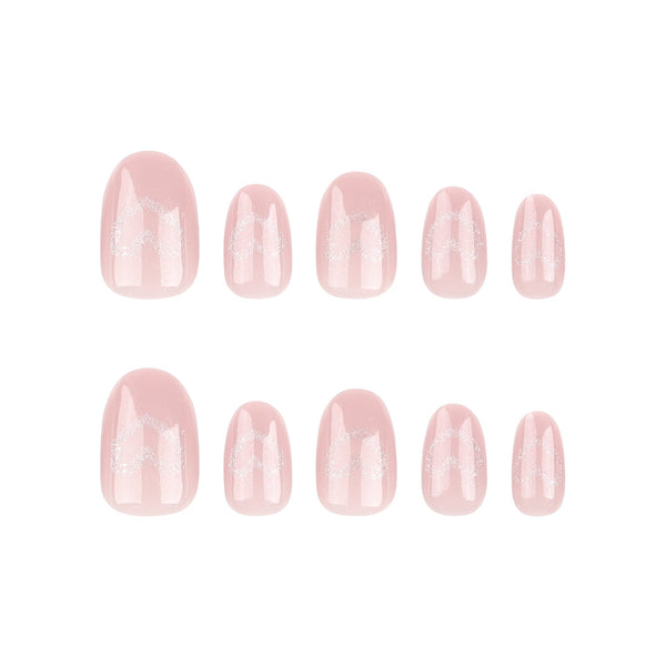 Almond Medium Oval Pink Press on Nails