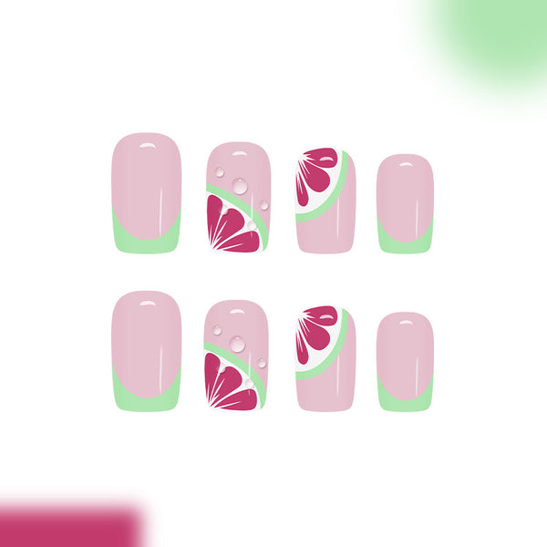 12 Sizes-24 Pcs Press On Nails C1554