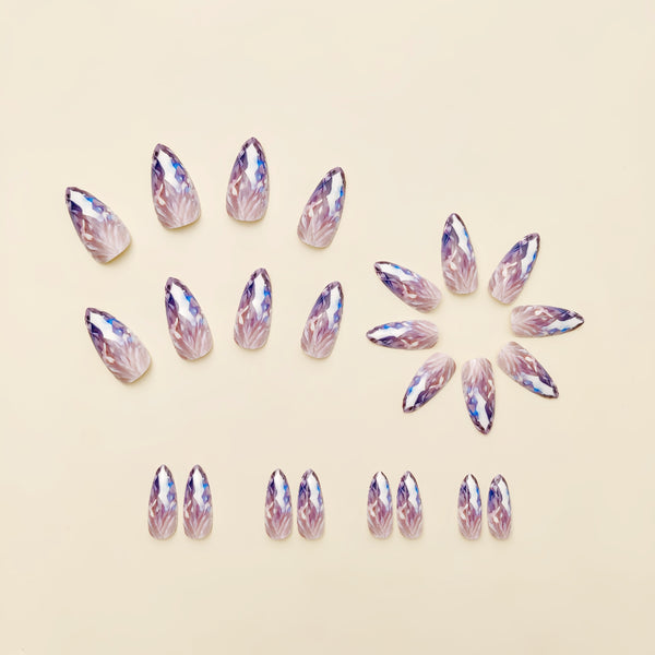 12 Sizes-24 Pcs Press On Nails Y042