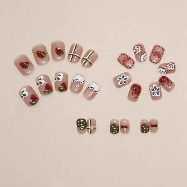 12 Sizes-24 Pcs Press On Nails R797