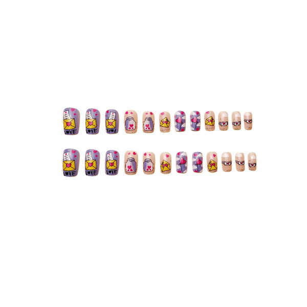 12 Sizes-24 Pcs Press On Nails Y118