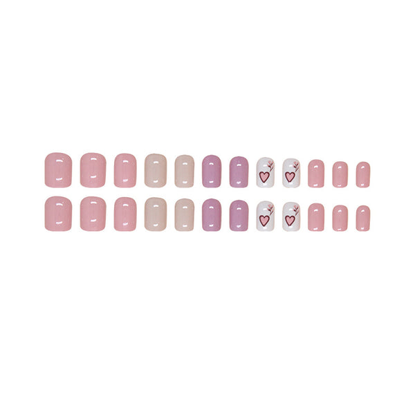 12 Sizes-24 Pcs Press On Nails W1670