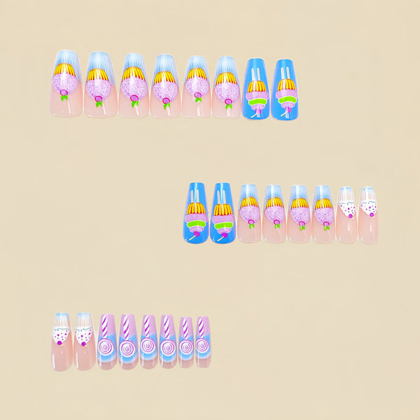 12 Sizes-24 Pcs Press On Nails Y704