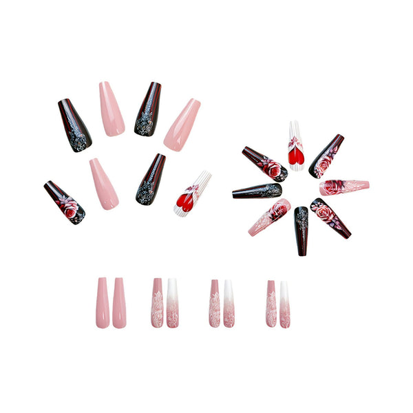 12 Sizes-24 Pcs Press On Nails Y444