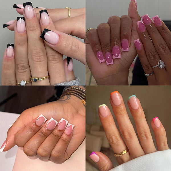 96 Pcs Press On Nails French-1-96pcs