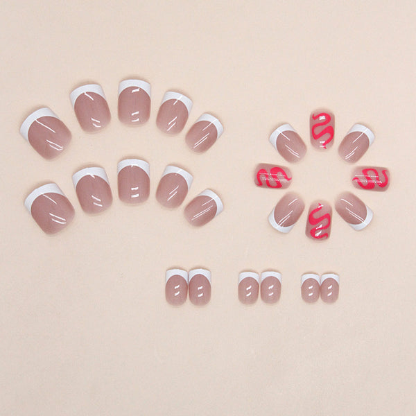 12 Sizes-24 Pcs Press On Nails W1161