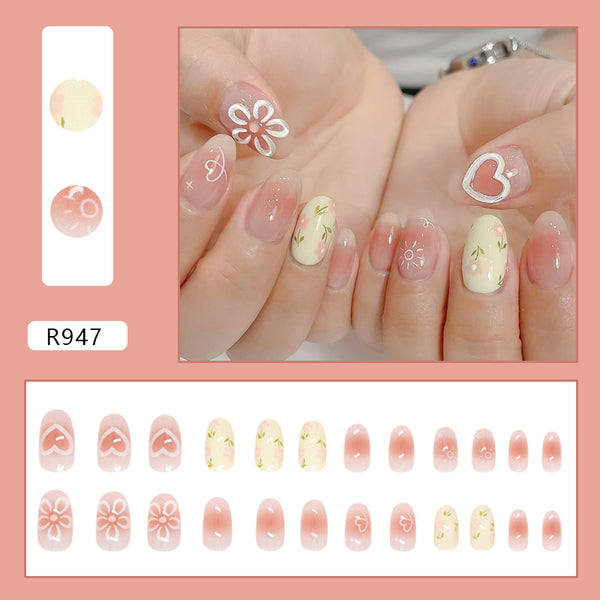 12 Sizes-24 Pcs Press On Nails R947