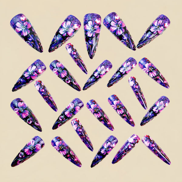 12 Sizes-24 Pcs Press On Nails Y1386