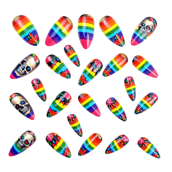 12 Sizes-24 Pcs Press On Nails Y1018